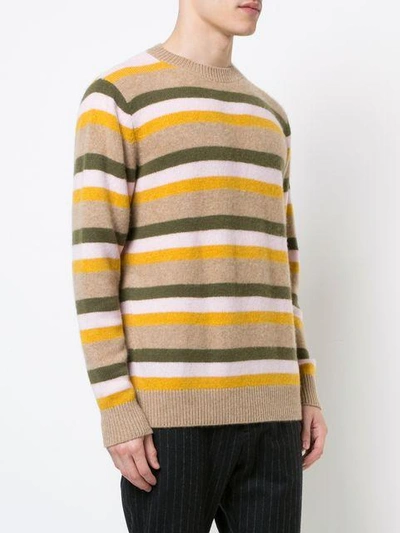 Shop The Elder Statesman Striped Sweater In Yellow & Orange