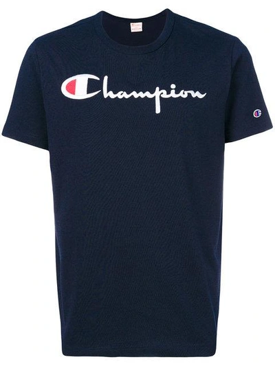 Shop Champion Logo Print T-shirt In Blue