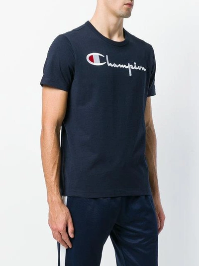 Shop Champion Logo Print T-shirt In Blue