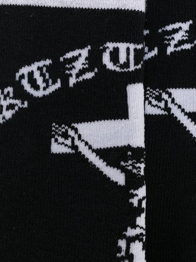 Shop Ktz Jesus Patterned Socks In Black
