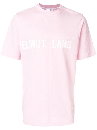 Shop Helmut Lang Logo Print Tee - Pink & Purple