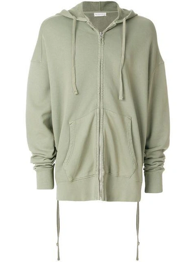 Shop Faith Connexion Oversized Zipped Hoodie In Green