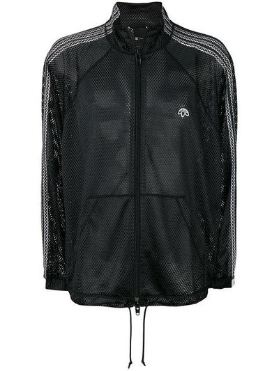 Shop Adidas Originals By Alexander Wang Mesh Zipped Jacket  In Black