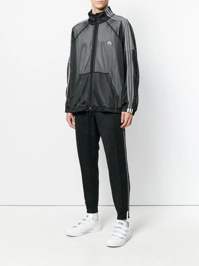 Shop Adidas Originals By Alexander Wang Mesh Zipped Jacket  In Black