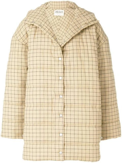 Shop A.w.a.k.e. Oversized Checked Coat In Neutrals