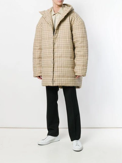 Shop A.w.a.k.e. Oversized Checked Coat In Neutrals