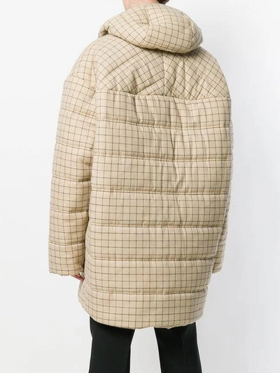 Shop A.w.a.k.e. Oversized Checked Coat In Neutrals