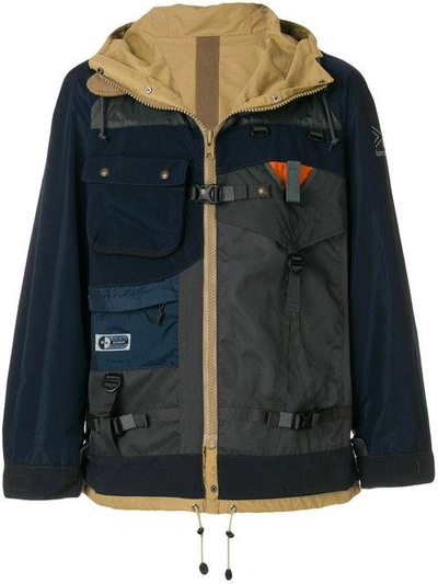 Shop Junya Watanabe Cargo Hooded Jacket In Blue
