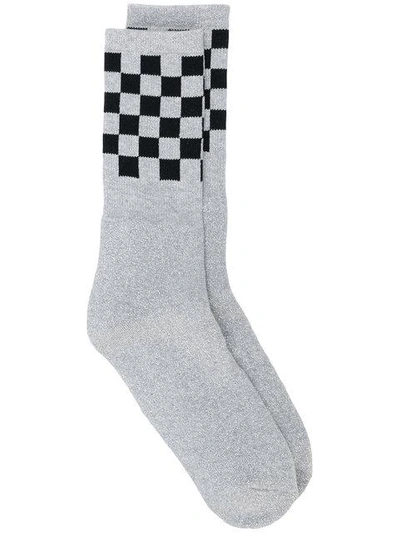 Shop Alyx 1017  9sm Checkered Socks - Metallic