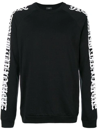 Shop Not Guilty Homme Printed Sleeves Sweatshirt - Black