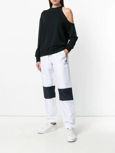 Shop Andrea Crews Colour-block Track Trousers - White