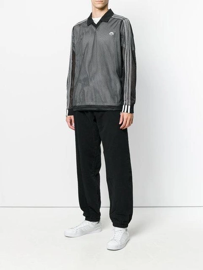 Adidas Originals By Alexander Wang Adidas By Alexander Wang Long Sleeve  Mesh Polo In Black | ModeSens