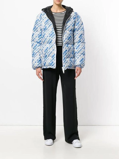 Adidas Originals By Alexander Wang Reversible Blue & Black Down Puffer  Jacket | ModeSens