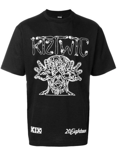 Shop Ktz Arm Vision Print T-shirt In Black