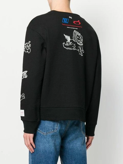 Shop Xander Zhou Printed Sweatshirt - Black