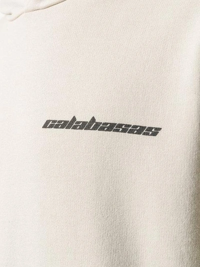 Shop Yeezy Calabasas Print Hoodie In Neutrals