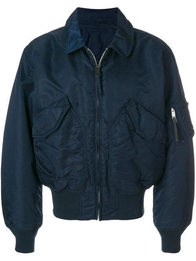 Shop Alyx Logoed Bomber Jacket In Blue