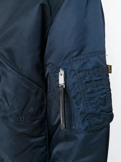 Shop Alyx Logoed Bomber Jacket In Blue