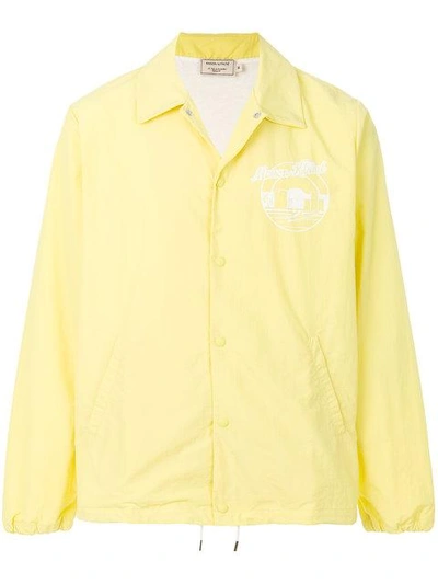 Shop Maison Kitsuné Logo Windbreaker Jacket In Yellow