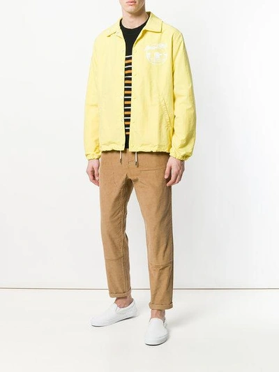 Shop Maison Kitsuné Logo Windbreaker Jacket In Yellow