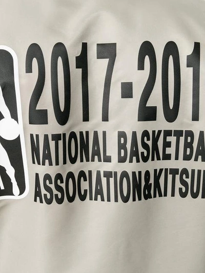 Shop Maison Kitsuné Maison Kitsune X Nba Hooded Coach Jacket In Grey