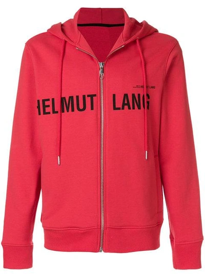 Shop Helmut Lang Logo Hoodie - Red