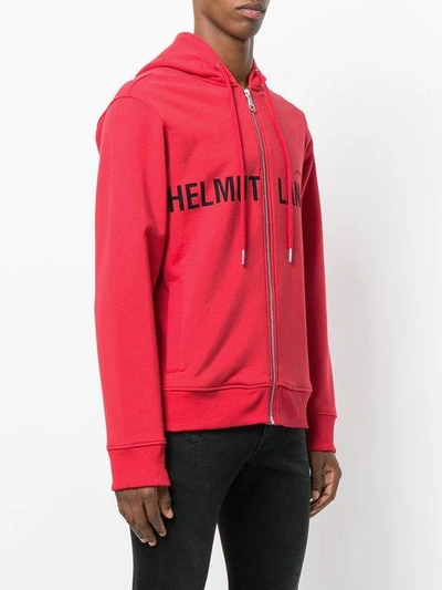 Shop Helmut Lang Logo Hoodie - Red