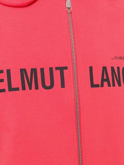 Shop Helmut Lang Logo Hoodie - Red