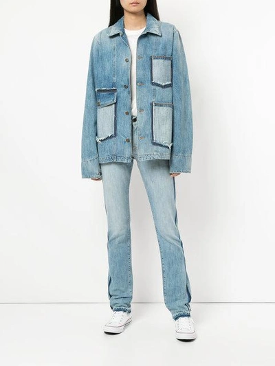 Shop Ports V Oversized Denim Jacket In Light Blue