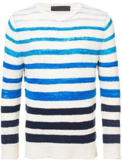 Shop The Elder Statesman Skyline Stripe Sweater In Blue