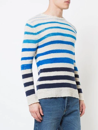 Shop The Elder Statesman Skyline Stripe Sweater In Blue