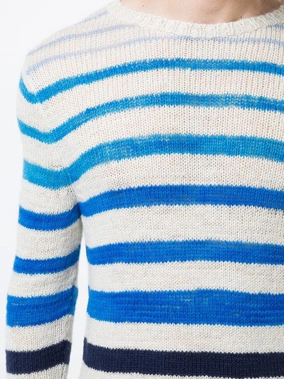 Shop The Elder Statesman Skyline Stripe Sweater In Blue