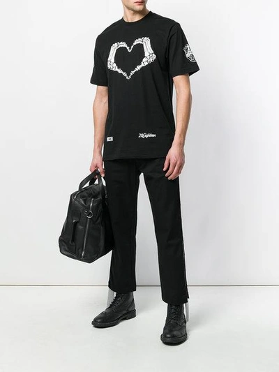 Shop Ktz Heart Skeleton T-shirt In Black