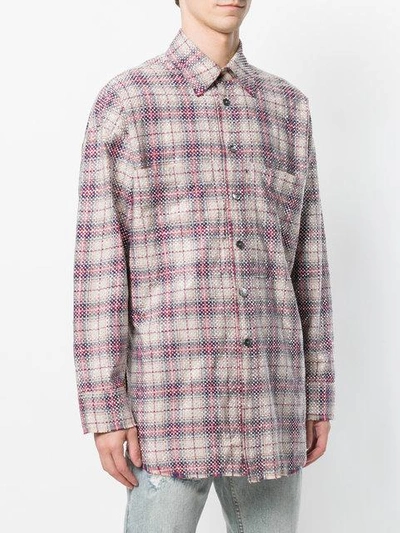 Shop Faith Connexion Checked Studded Oversize Shirt In Neutrals