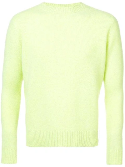 Shop The Elder Statesman Simple Crew Neck Sweater In Yellow