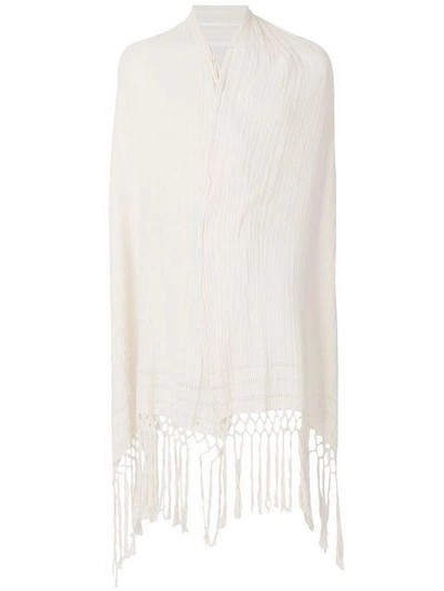 Shop Caravana Fringed And Shredded Shawl In Natural