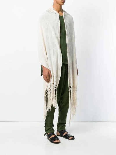 Shop Caravana Fringed And Shredded Shawl In Natural