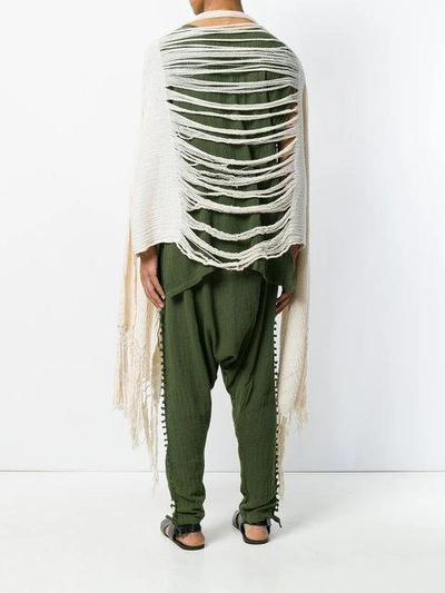 Shop Caravana Fringed And Shredded Shawl In Natural