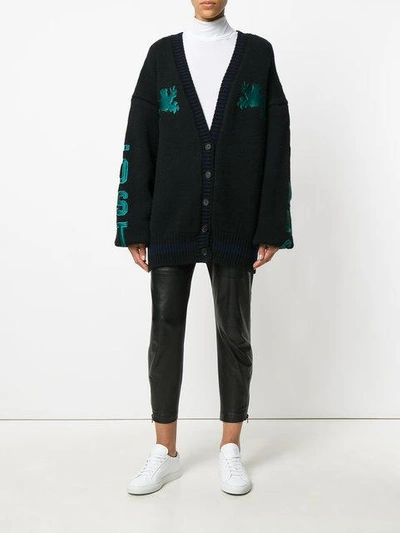Shop Yeezy Graphic Cardigan In Blue