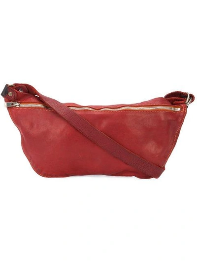 Shop Guidi Kuriertasche Mit Reissverschluss In Red