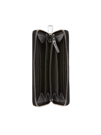 Shop Gucci Leather Zip Around Wallet In Black