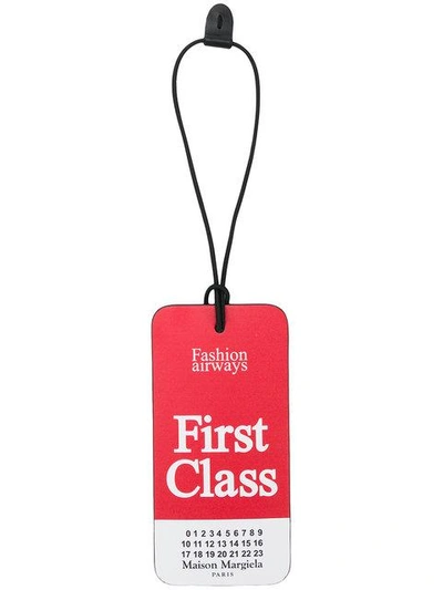Shop Maison Margiela First Class Printed Luggage Tag - Red