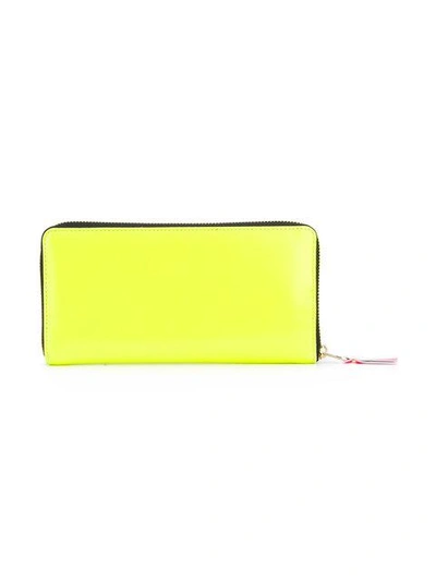 Shop Comme Des Garçons Neon Zip Around Wallet In Yellow