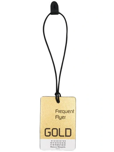 Shop Maison Margiela Gold Frequent Flyer Printed Luggage Tag In Metallic