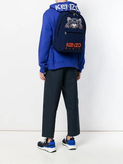 Shop Kenzo Large Tiger Backpack - Blue