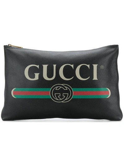 Shop Gucci Clutch Mit Logo In Black