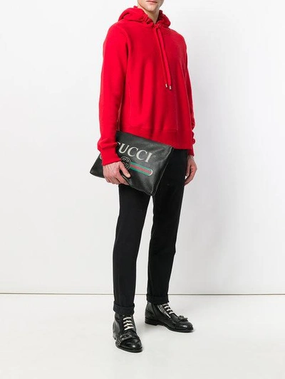 Shop Gucci Clutch Mit Logo In Black