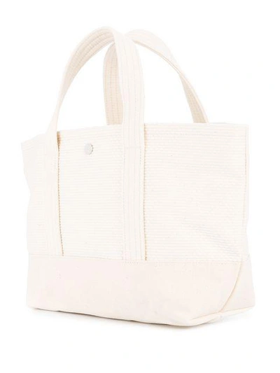 Shop Cabas Knit Style Small Tote Bag In White