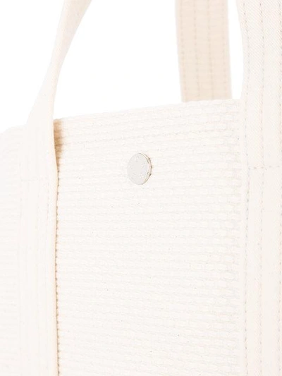 Shop Cabas Knit Style Small Tote Bag In White