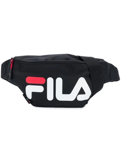 Shop Fila Logo Print Belt Bag In Black